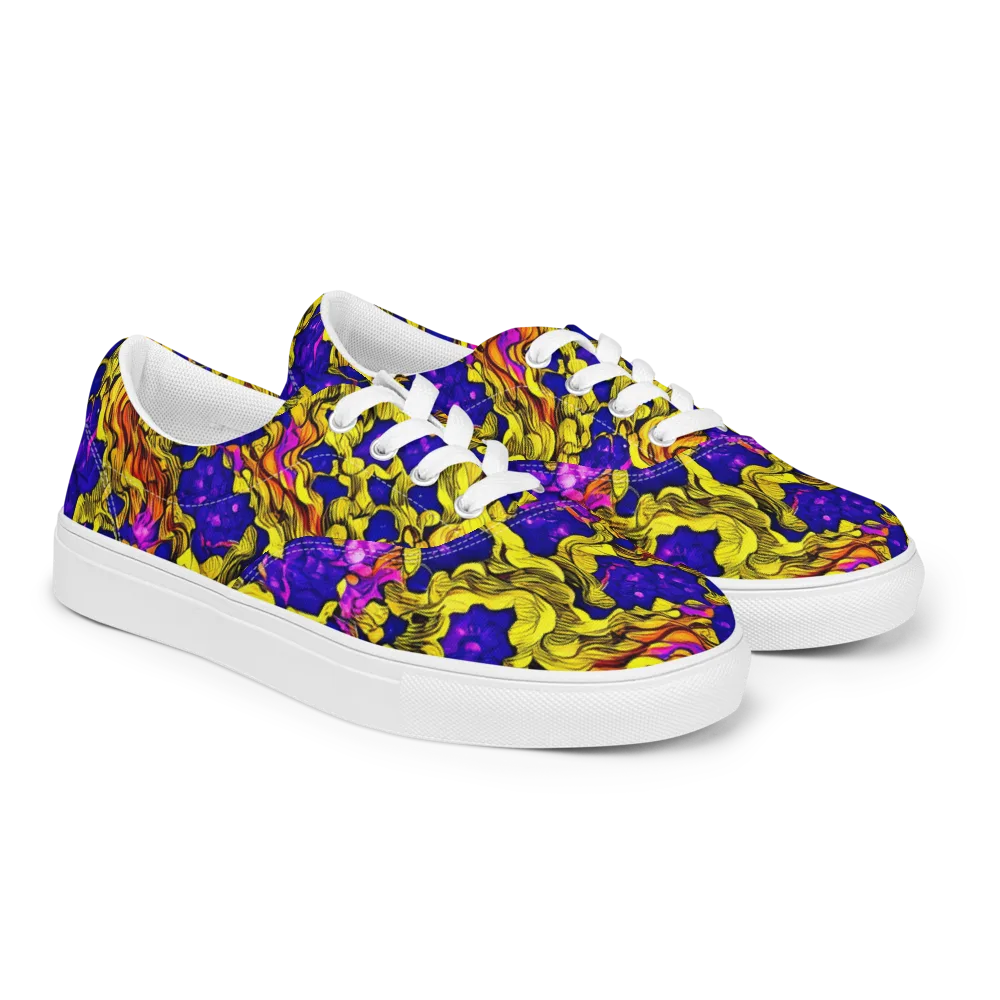 Ultraviolet Inferno on Men's Lace-Up Canvas Shoes — Right Front