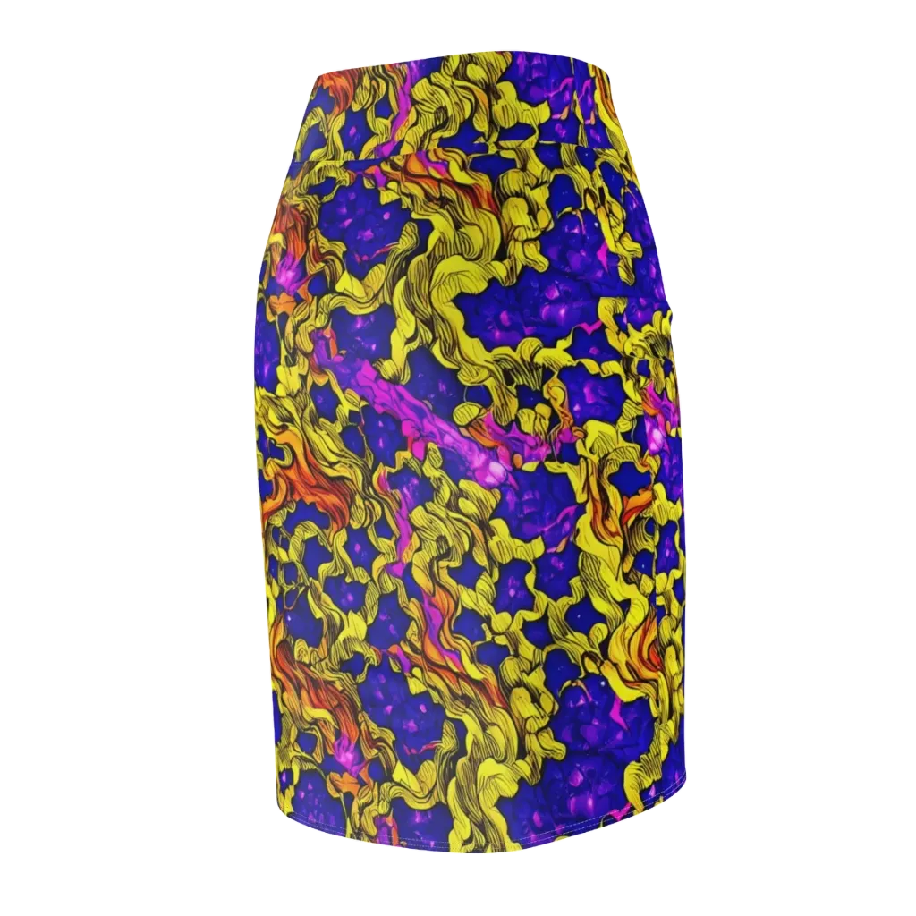 Ultraviolet Inferno on Pencil Skirt — Back Side