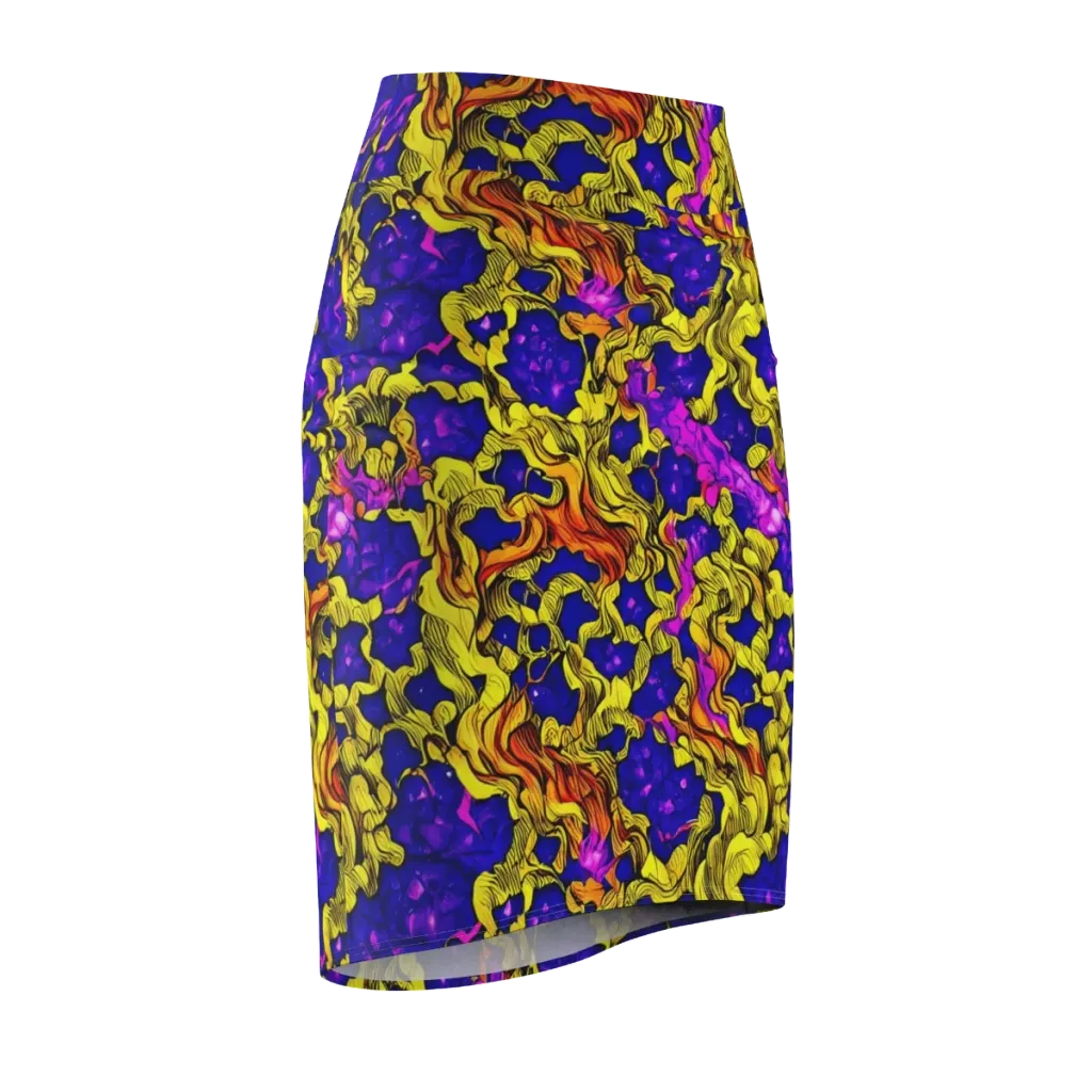 Ultraviolet Inferno on Pencil Skirt — Front Side
