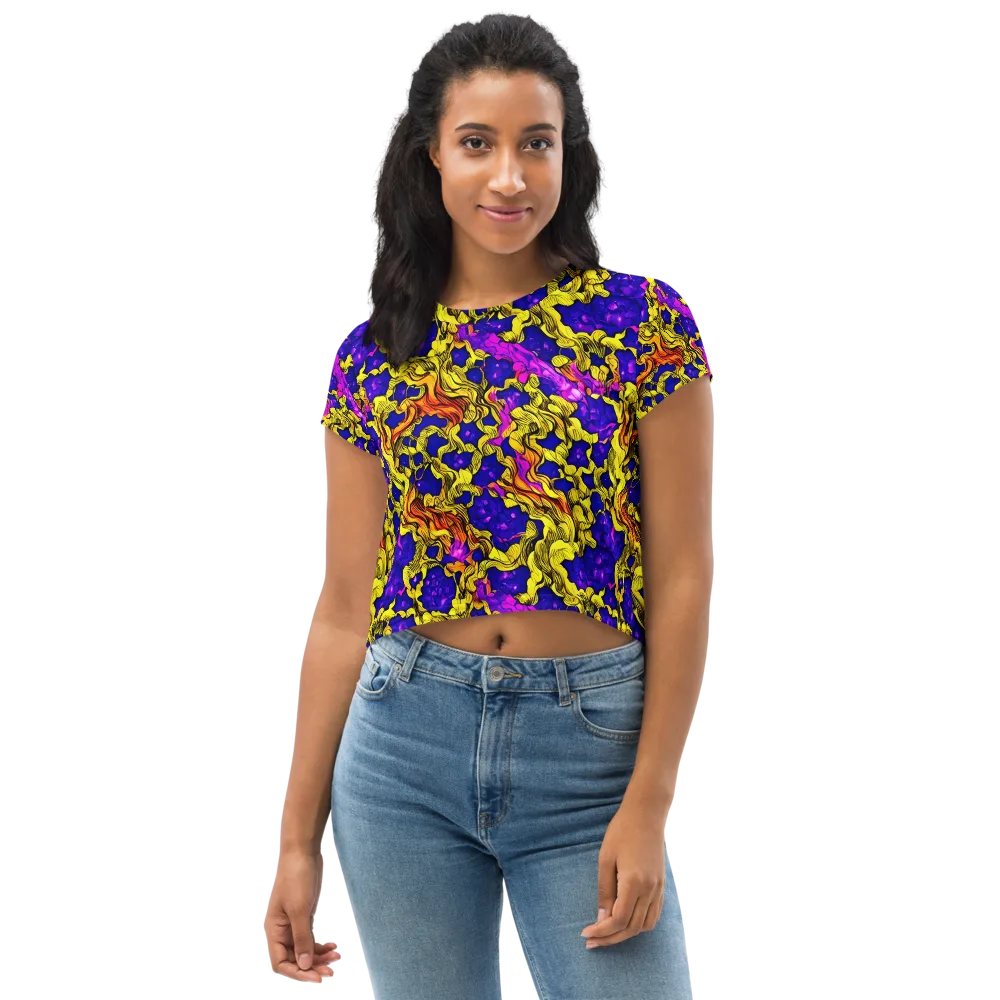 Ultraviolet Inferno on Crop Tee — Front