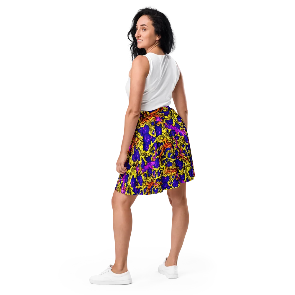 Ultraviolet Inferno on Skater Skirt — Back