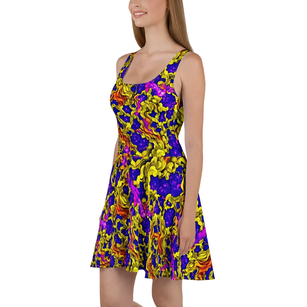 Ultraviolet Inferno on Skater Dress — Left