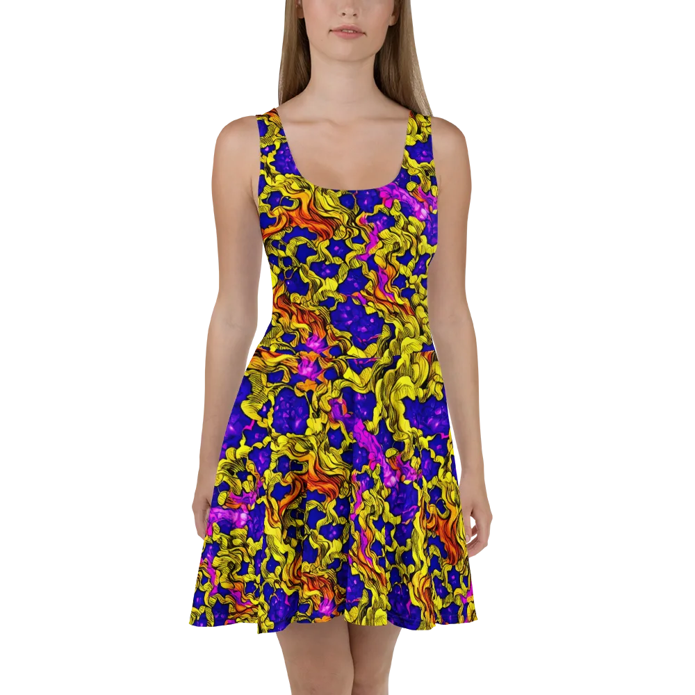Ultraviolet Inferno on Skater Dress — Front