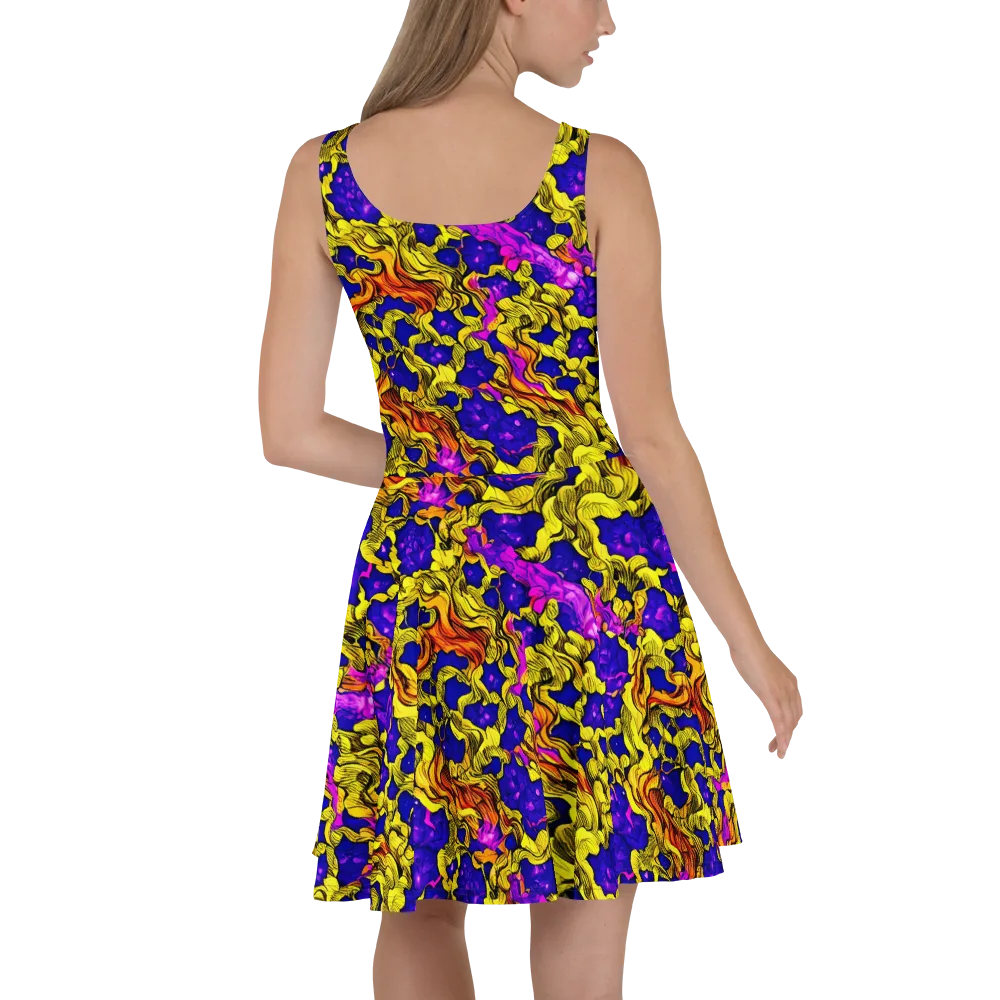 Ultraviolet Inferno on Skater Dress — Back