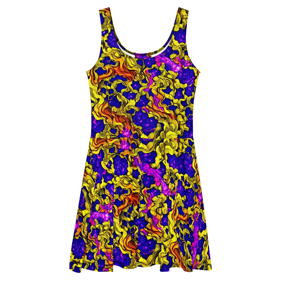 Ultraviolet Inferno on Skater Dress — Front
