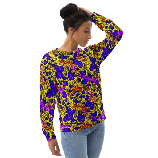 Ultraviolet Inferno on a Sweatshirt