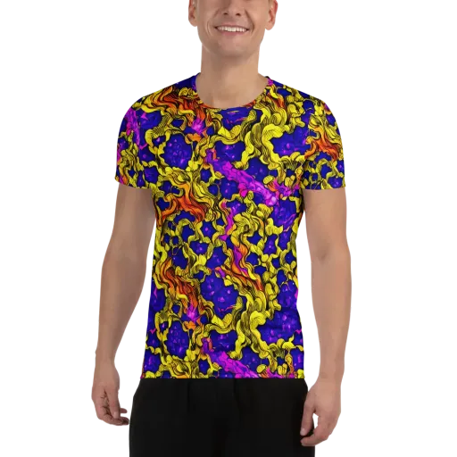 Ultraviolet Inferno on a Men's Athletic T-Shirt