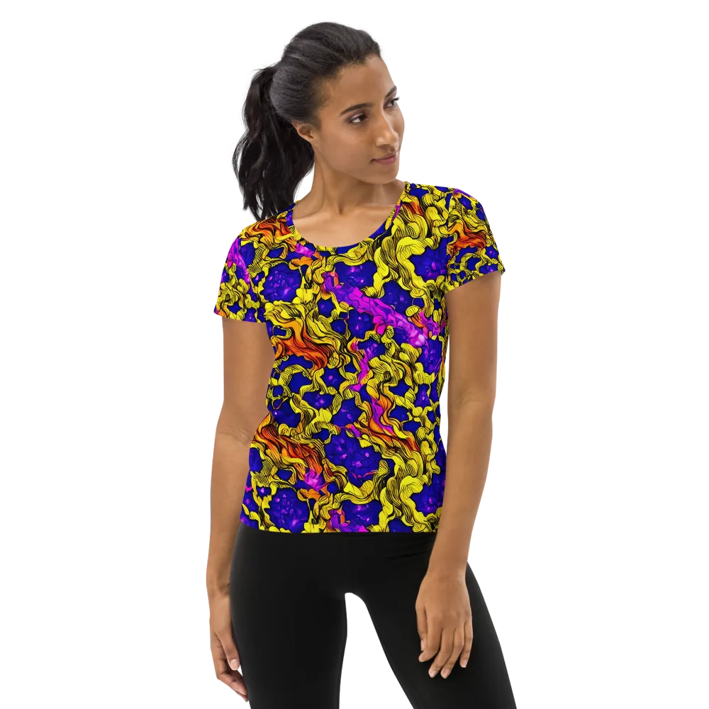 Ultraviolet Inferno on Women's Athletic T-Shirt — Front