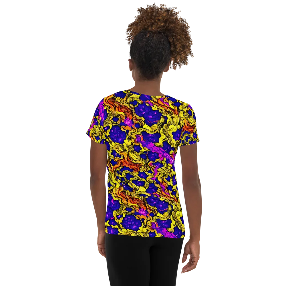 Ultraviolet Inferno on Women's Athletic T-Shirt — Back