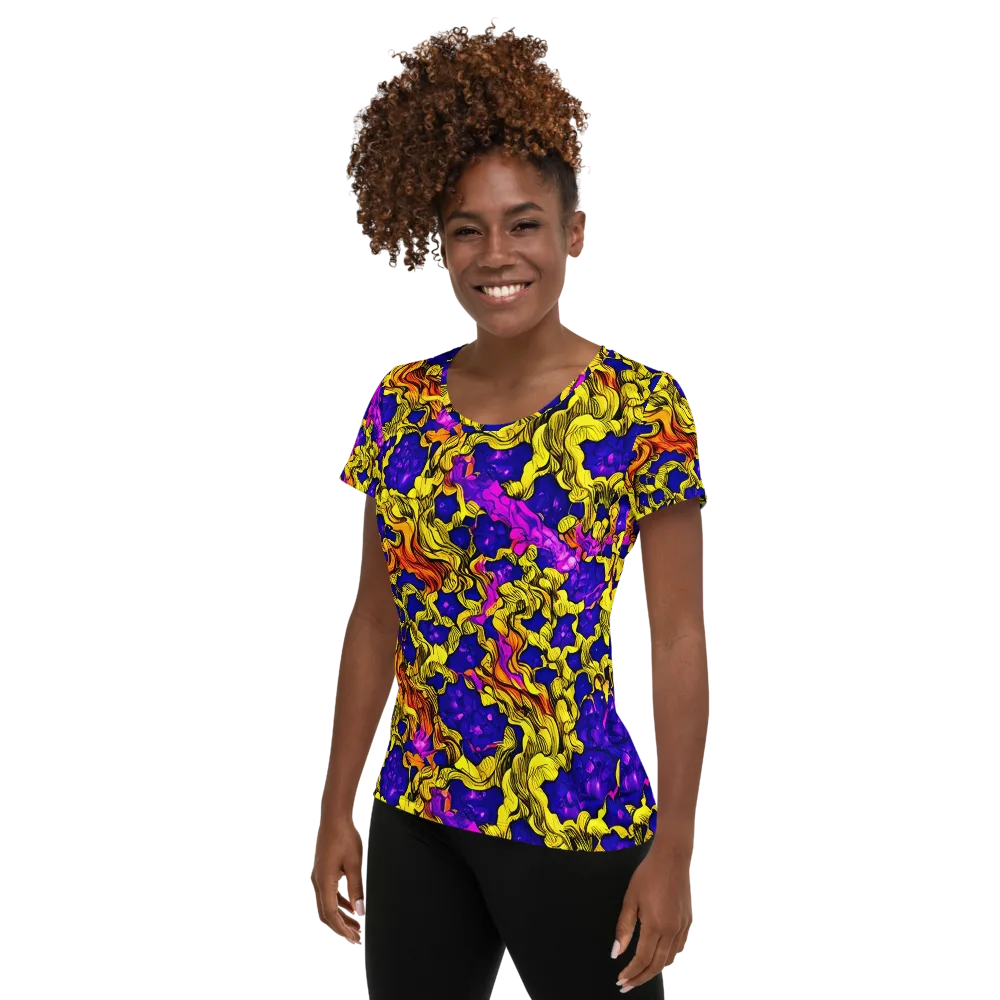 Ultraviolet Inferno on Women's Athletic T-Shirt — Left