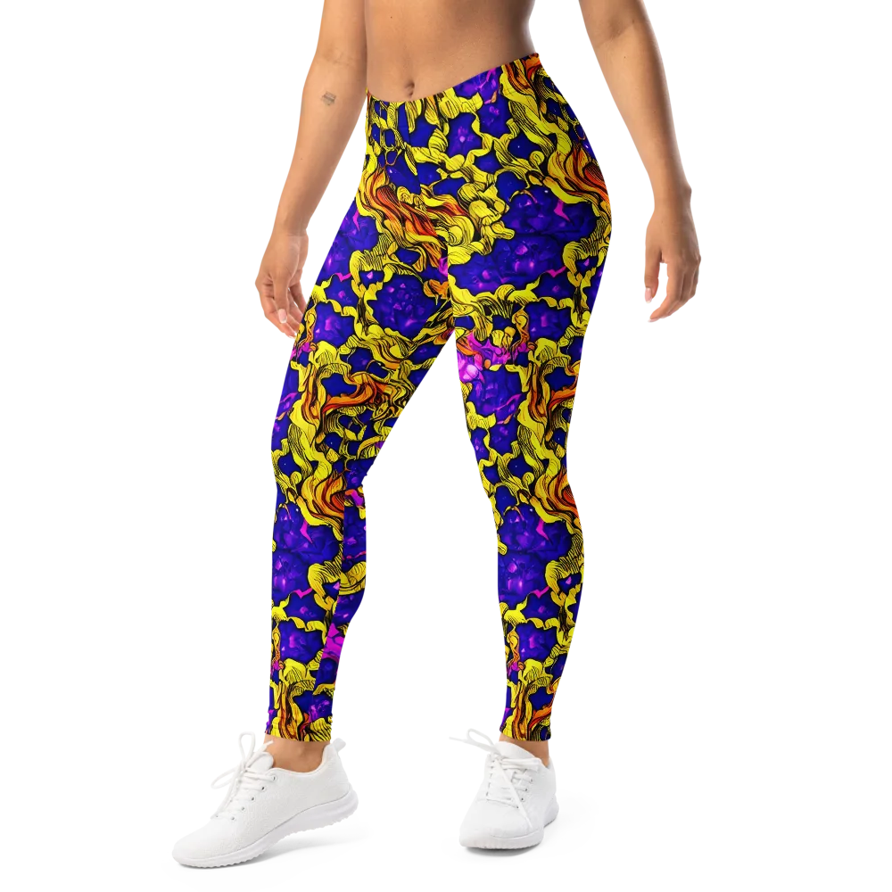 Ultraviolet Inferno on Leggings — Left Front
