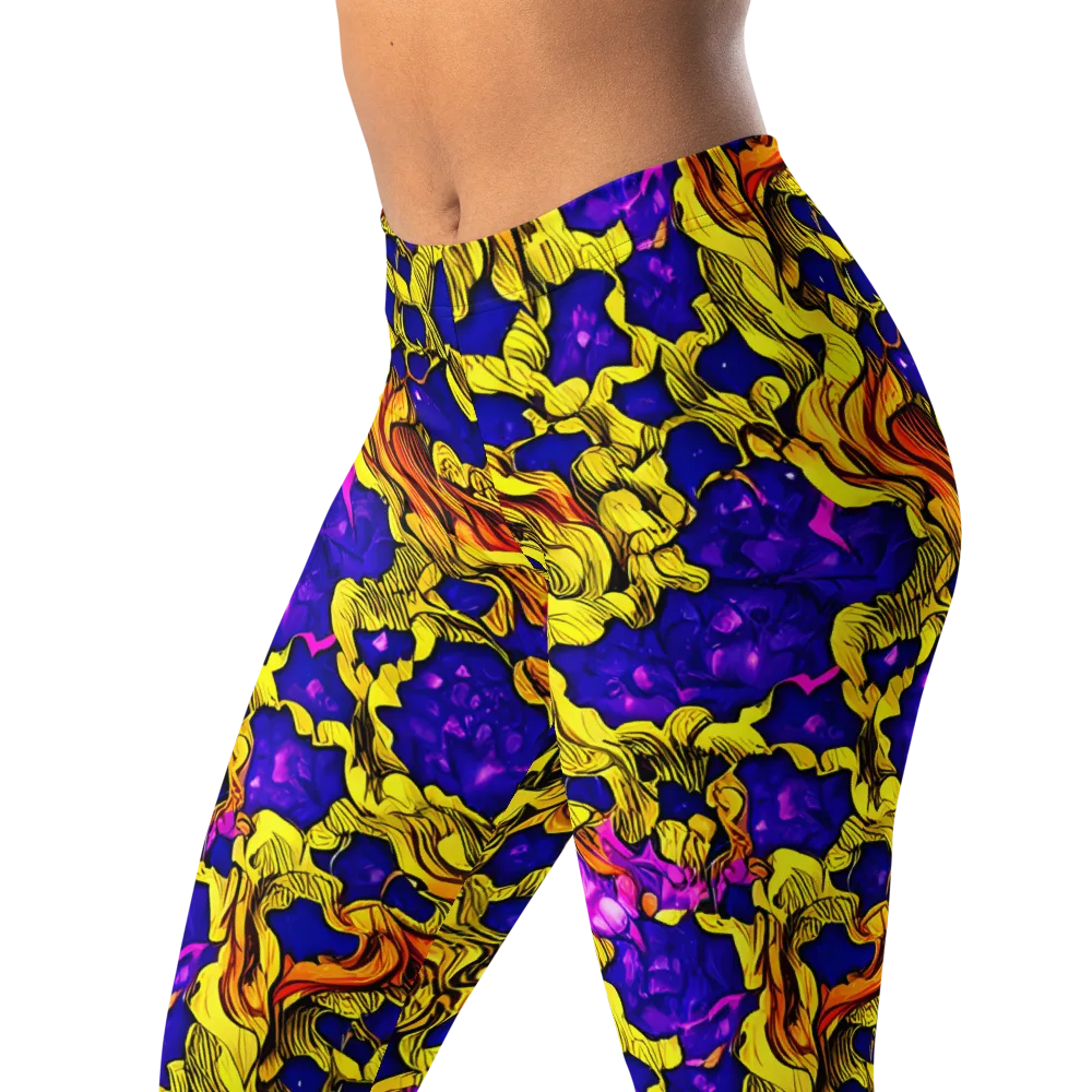 Ultraviolet Inferno on Leggings — Left Front