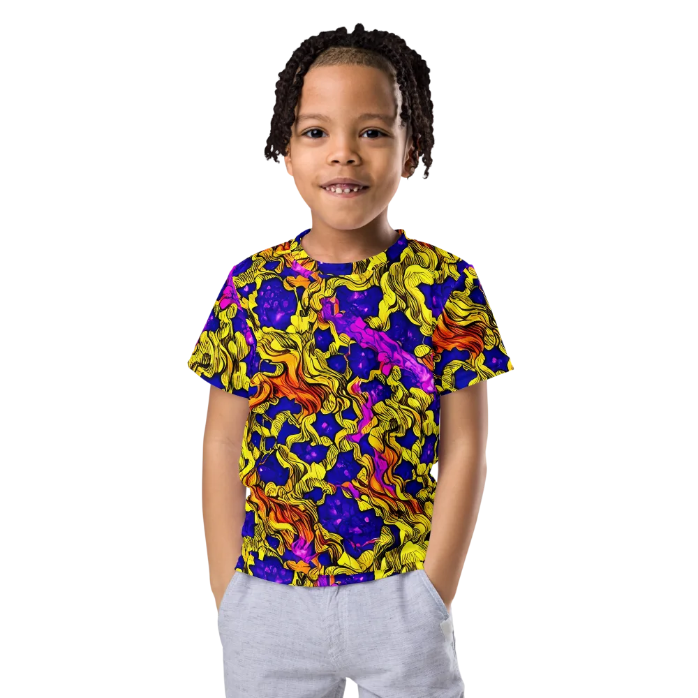 Ultraviolet Inferno on Kids Crew Neck T-Shirt — Front