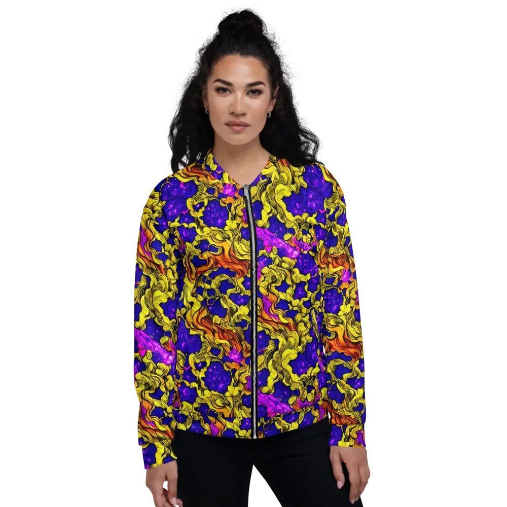 Ultraviolet Inferno on Bomber Jacket — Front