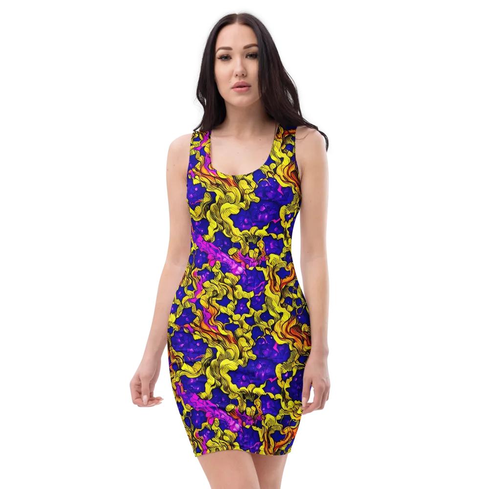 Ultraviolet Inferno on Bodycon Dress — Front