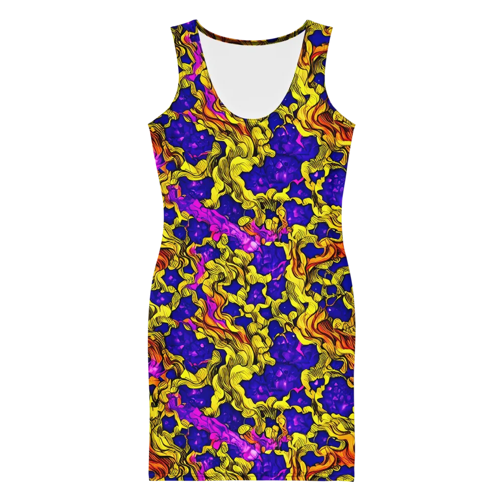 Ultraviolet Inferno on Bodycon Dress — Front