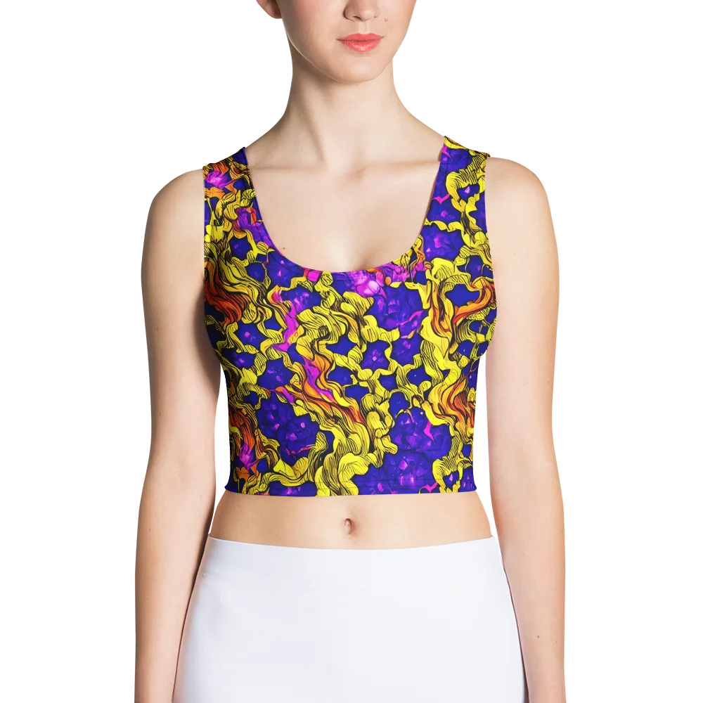 Ultraviolet Inferno on Crop Top — Front