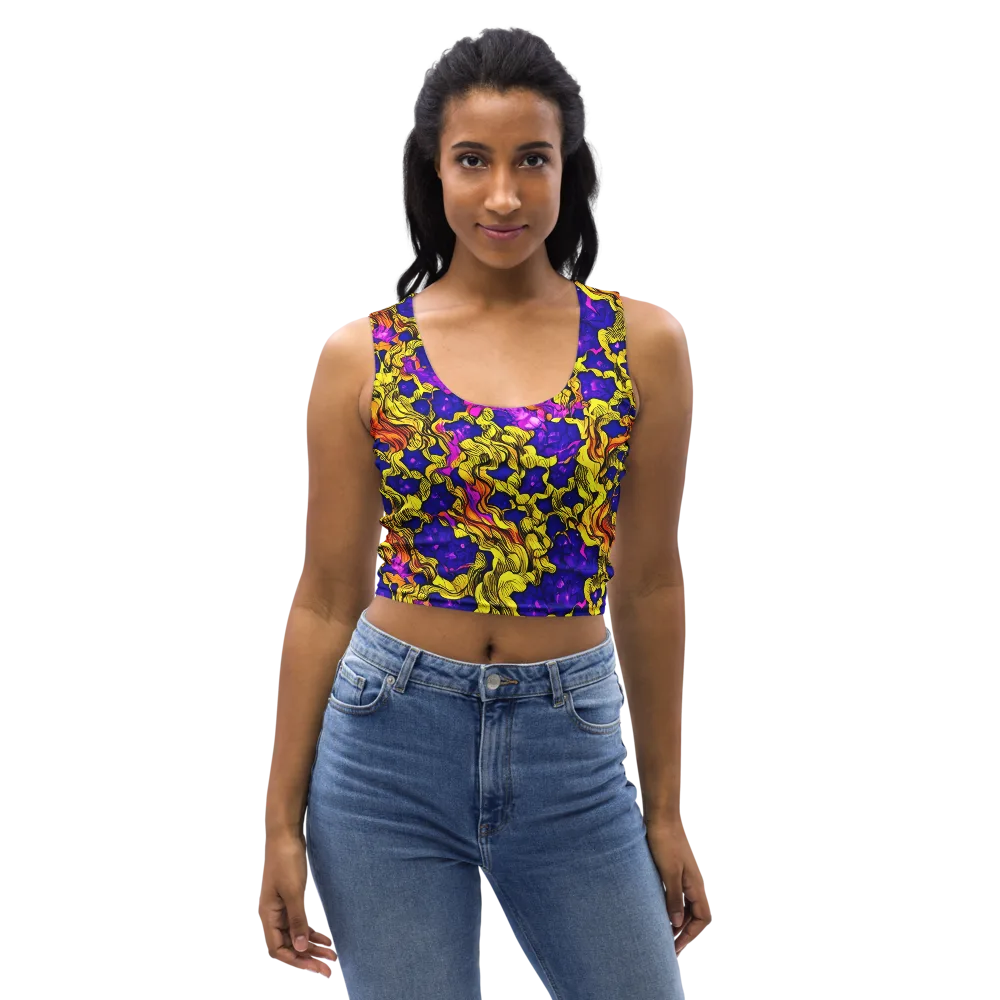 Ultraviolet Inferno on Crop Top — Front