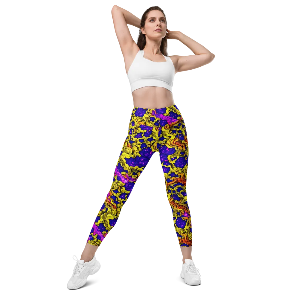 Ultraviolet Inferno on Leggings with Pockets — Front