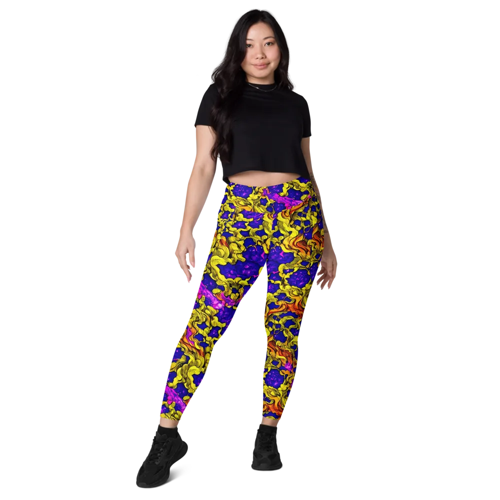 Ultraviolet Inferno on Leggings with Pockets — Front