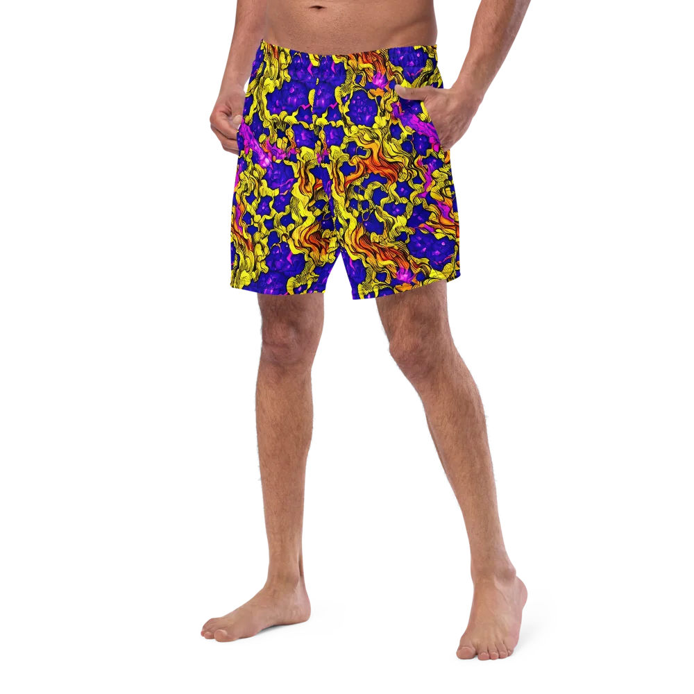 Ultraviolet Inferno on Swim Trunks — Left Front