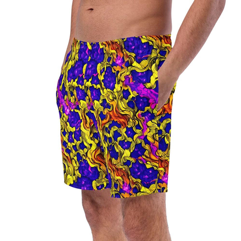 Ultraviolet Inferno on Swim Trunks — Left Front