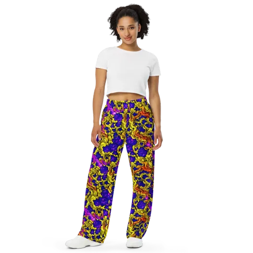 Ultraviolet Inferno on a Wide-Leg Pants