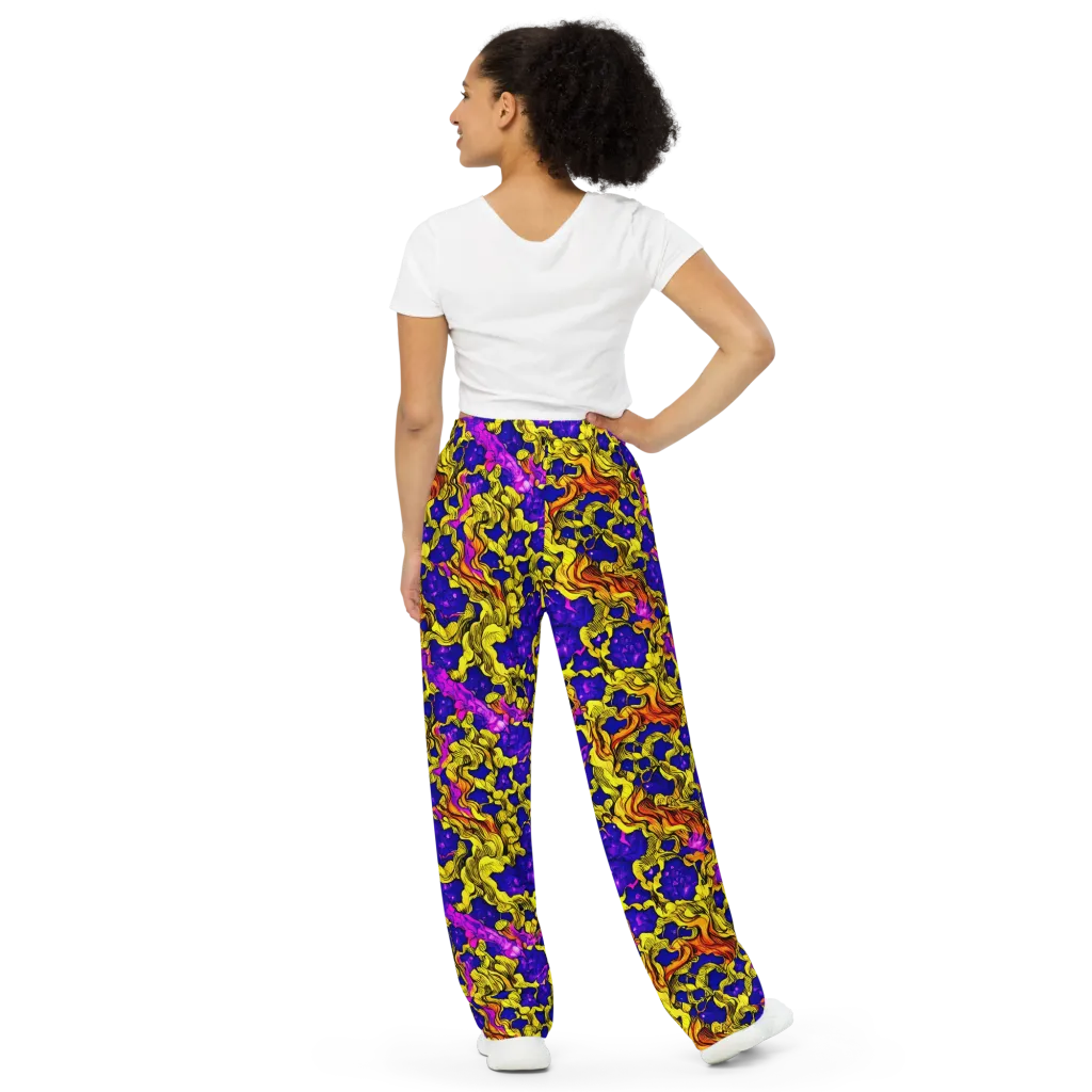 Ultraviolet Inferno on Wide-Leg Pants — Back