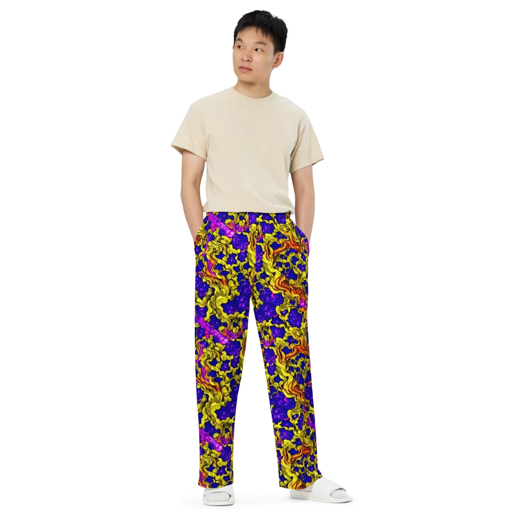 Ultraviolet Inferno on Wide-Leg Pants — Front