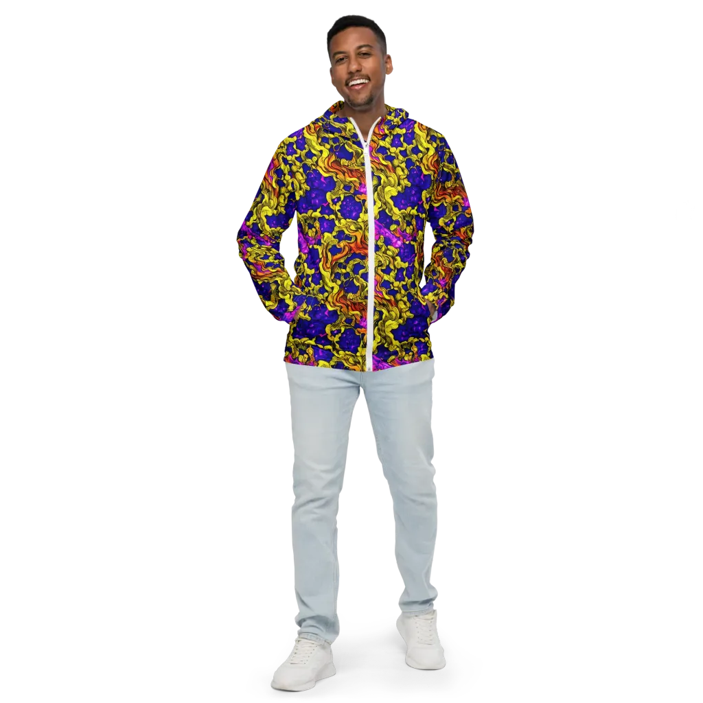 Ultraviolet Inferno on Men's Windbreaker — Front