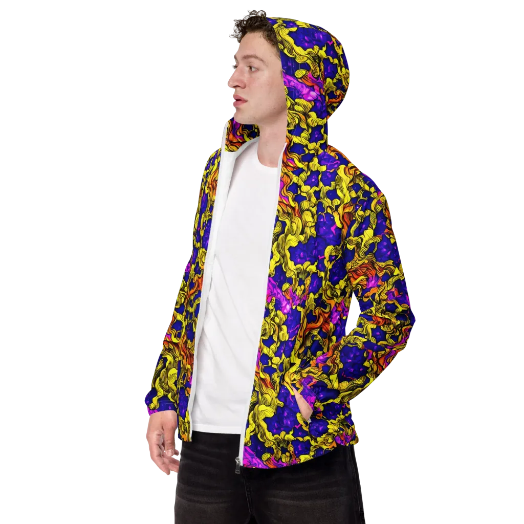 Ultraviolet Inferno on Men's Windbreaker — Left Front