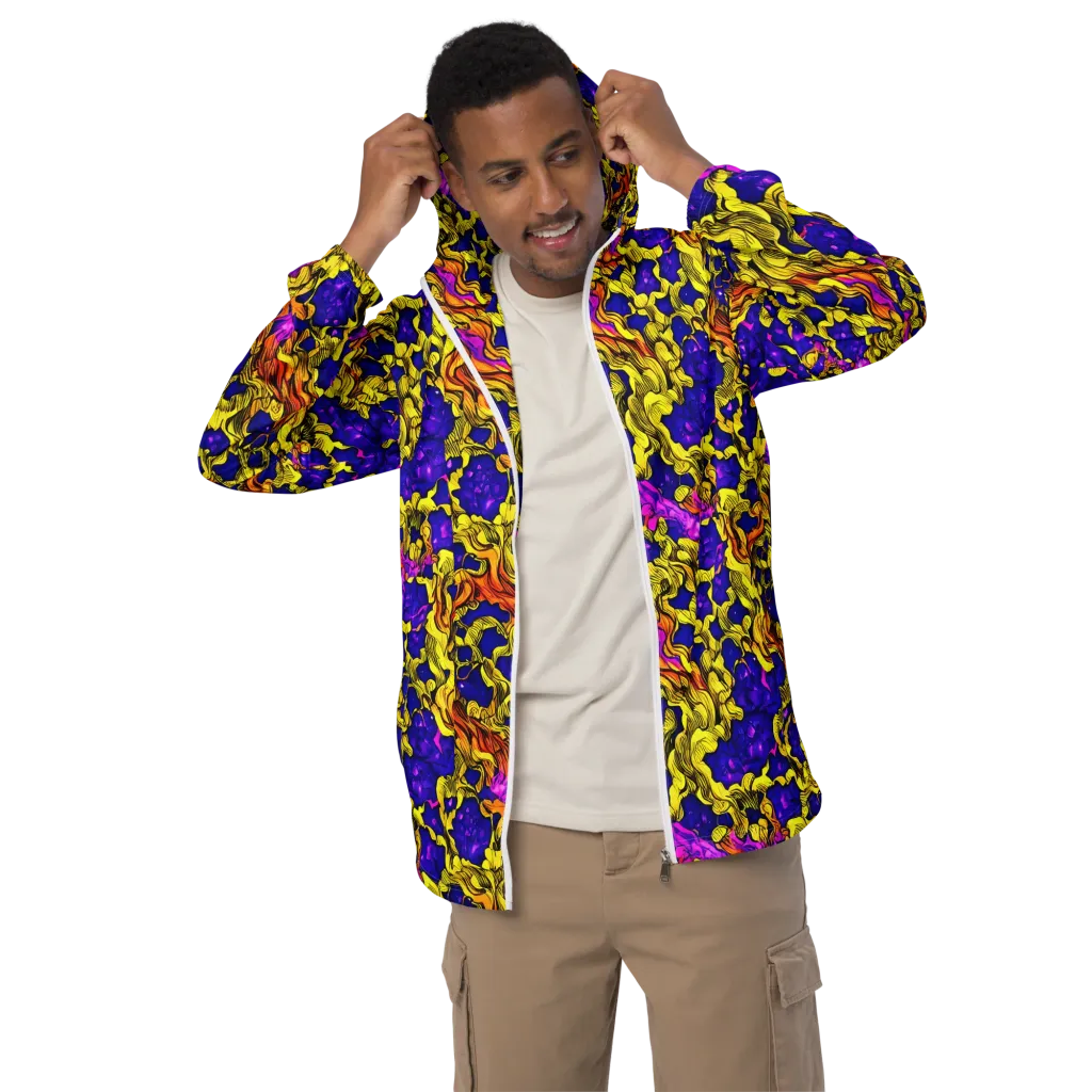 Ultraviolet Inferno on Men's Windbreaker — Front