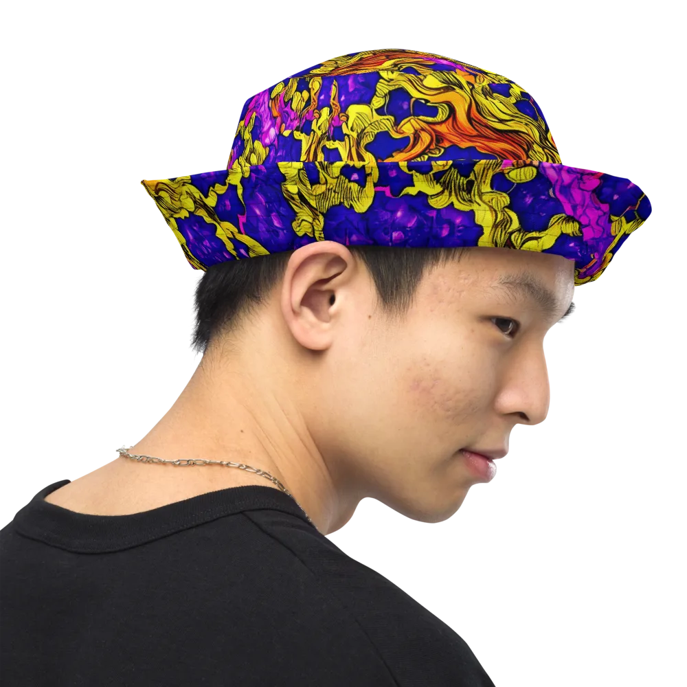 Ultraviolet Inferno on Reversible Bucket Hat — Right Outside