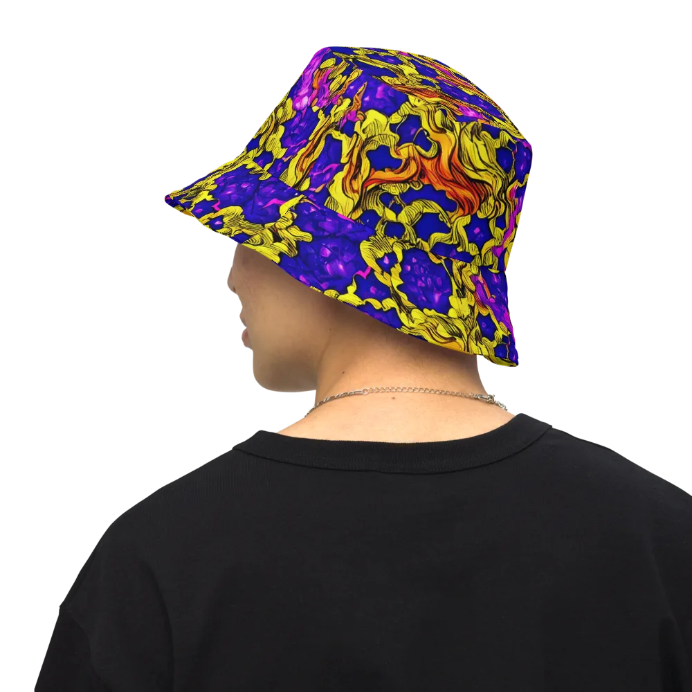 Ultraviolet Inferno on Reversible Bucket Hat — Back Inside