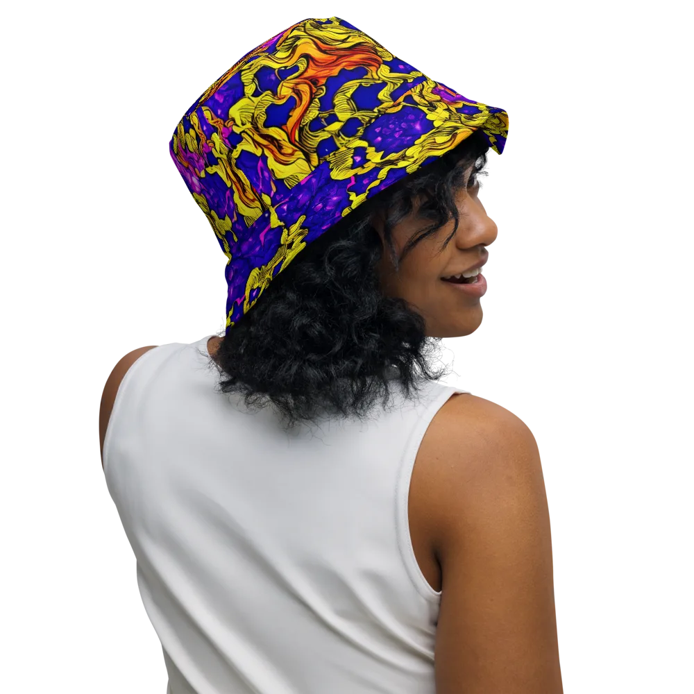 Ultraviolet Inferno on Reversible Bucket Hat — Right Outside
