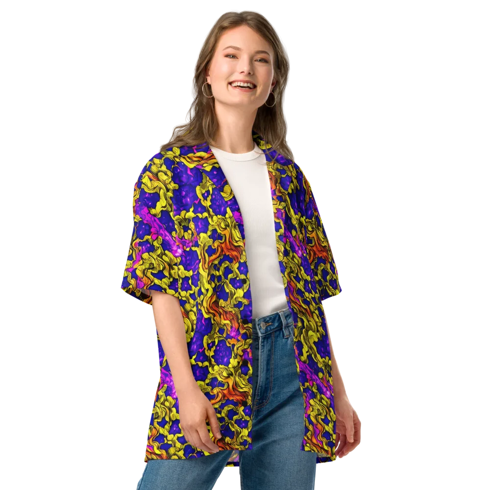 Ultraviolet Inferno on Button Shirt — Front