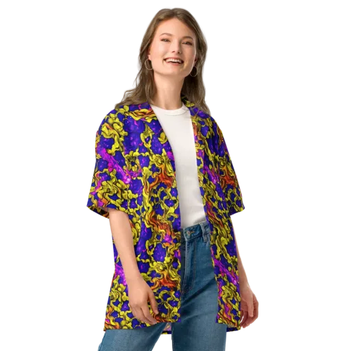 Ultraviolet Inferno on a Button Shirt