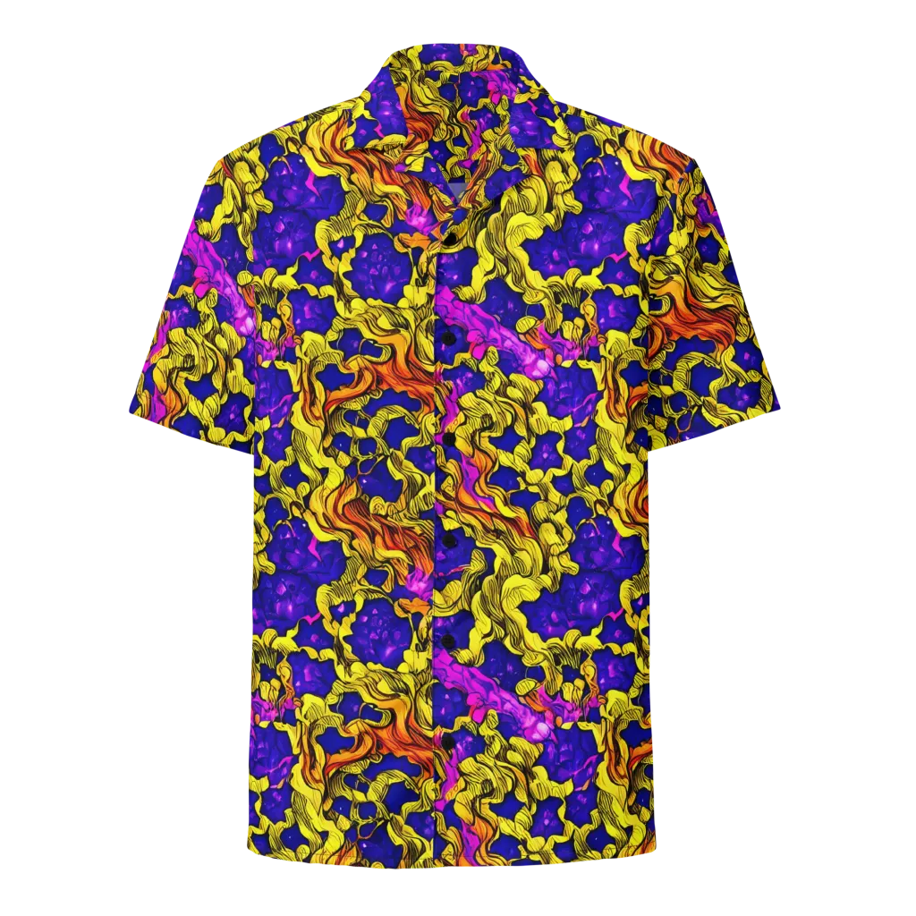 Ultraviolet Inferno on Button Shirt — Front