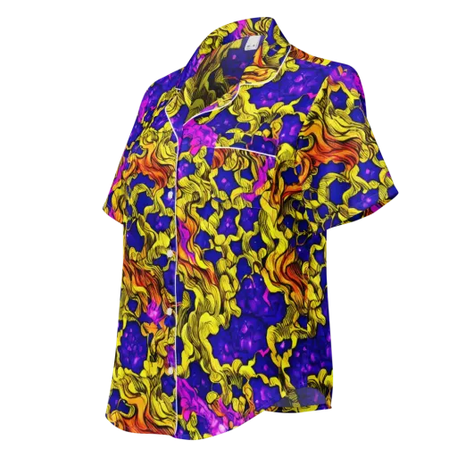 Ultraviolet Inferno on a Women's Short Sleeve Pajama Top