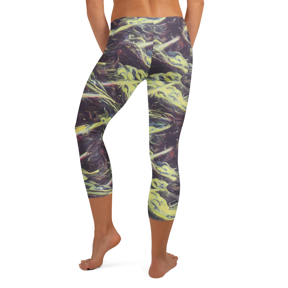 Vortex Garden on Capri Leggings — Back