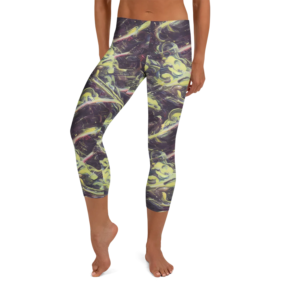 Vortex Garden on Capri Leggings — Front