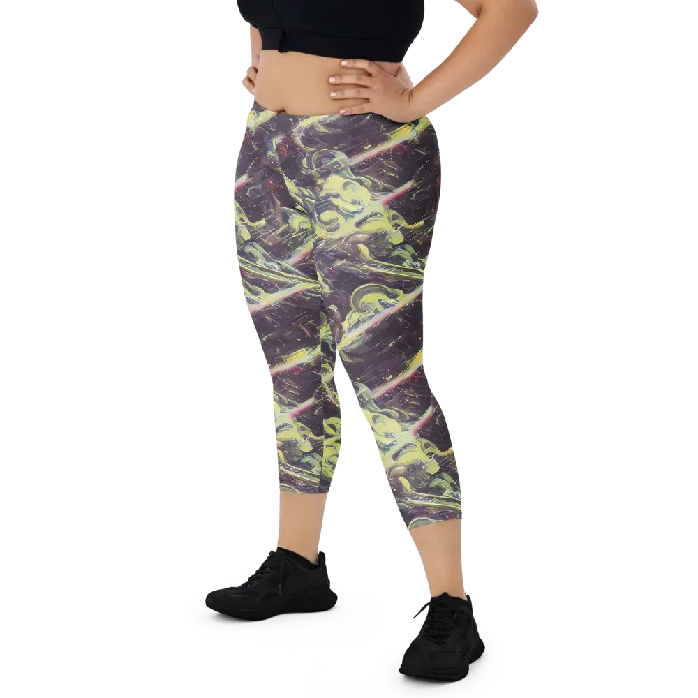 Vortex Garden on Capri Leggings — Front