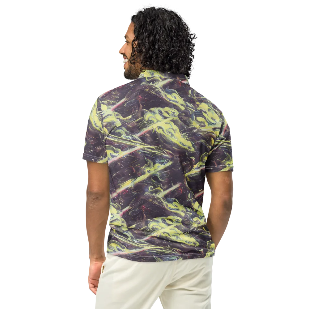 Vortex Garden on Men's Slim Fit Polo Shirt — Back