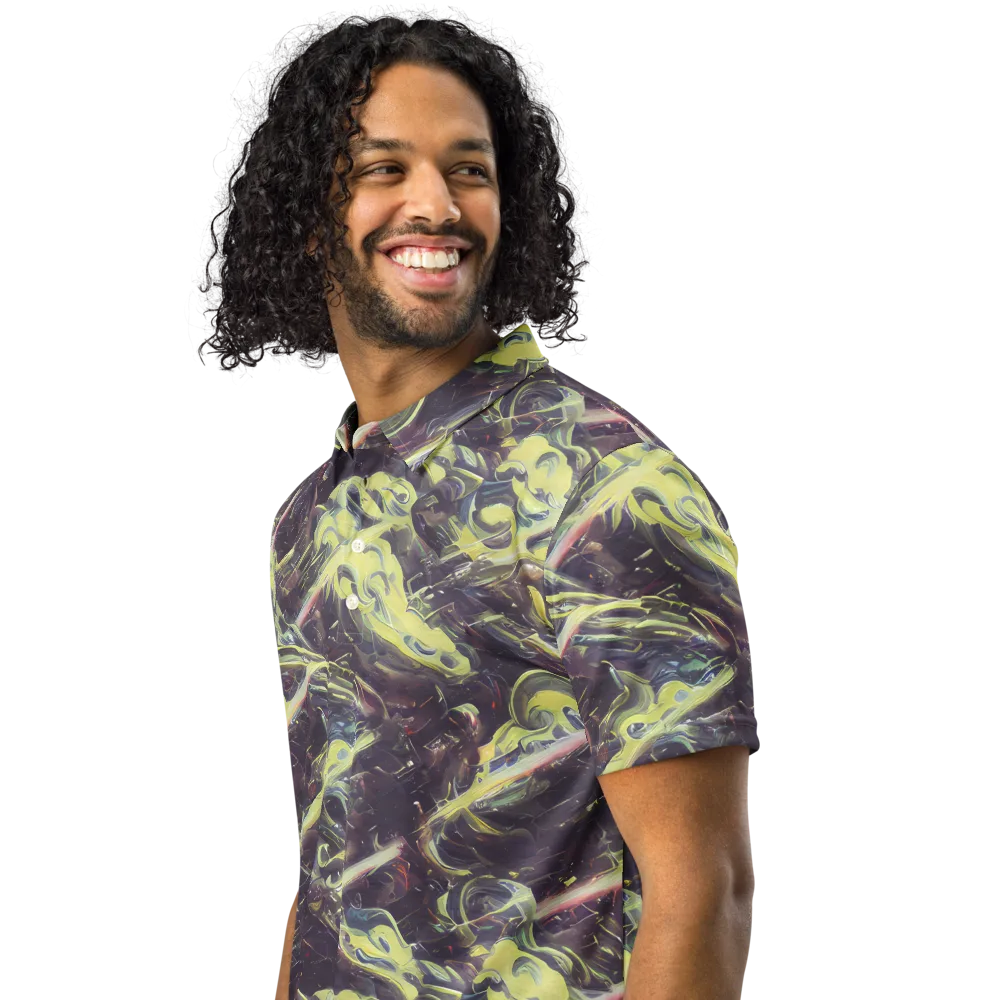 Vortex Garden on Men's Slim Fit Polo Shirt — Left Front