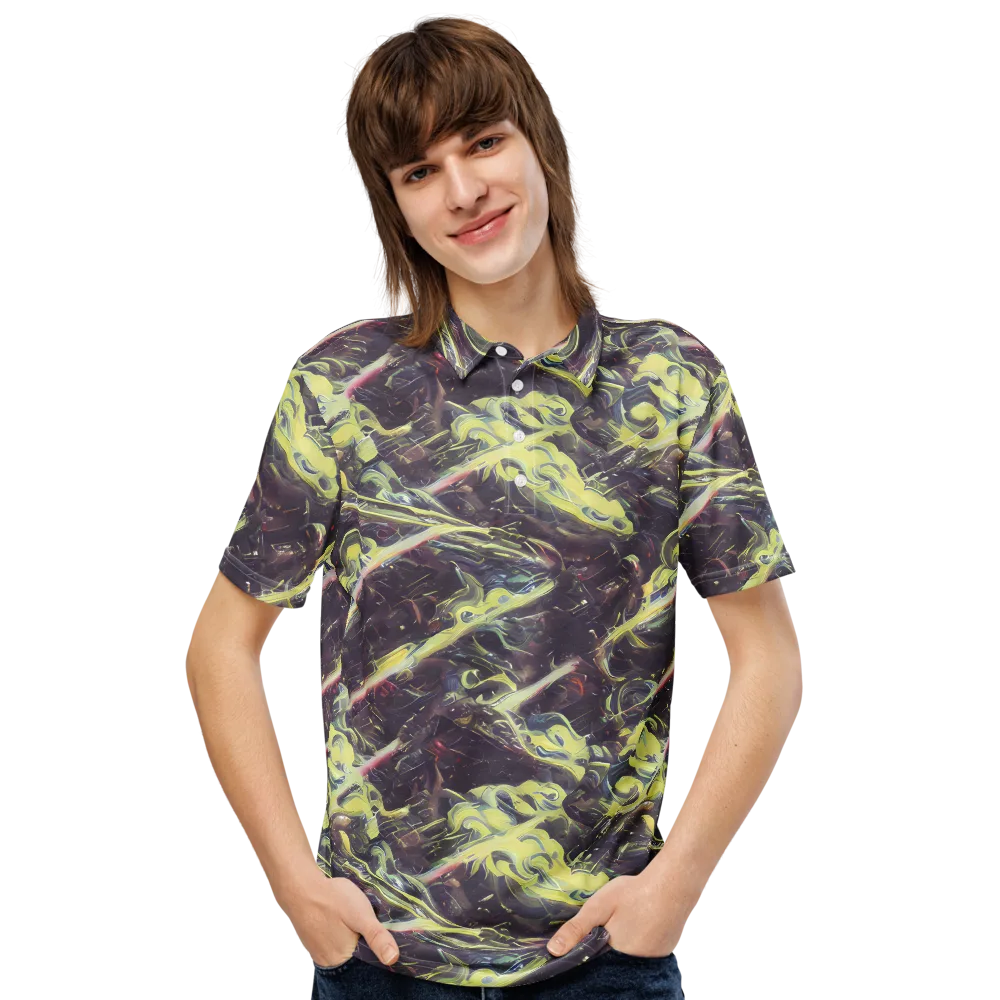 Vortex Garden on Men's Slim Fit Polo Shirt — Front