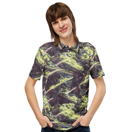Vortex Garden on a Men's Slim Fit Polo Shirt
