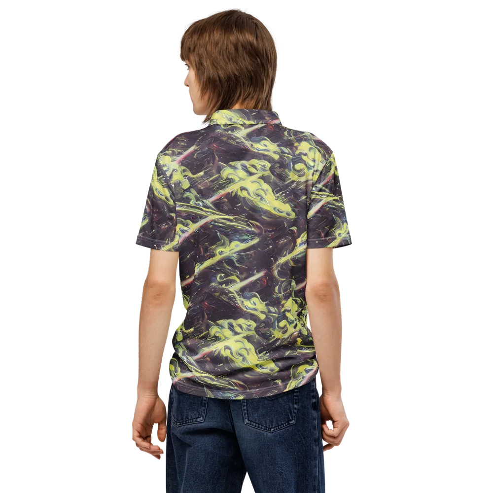 Vortex Garden on Men's Slim Fit Polo Shirt — Back