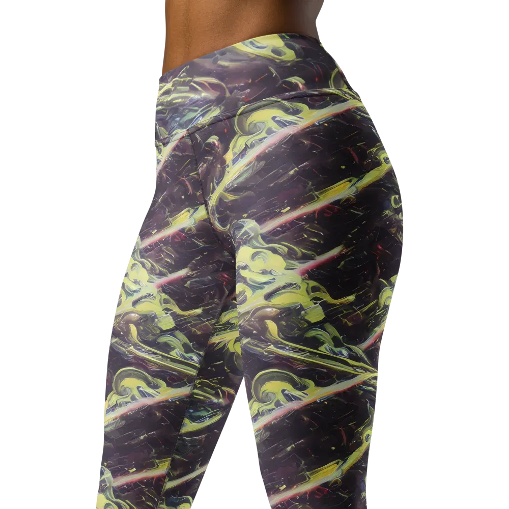 Vortex Garden on Yoga Leggings — Left Front