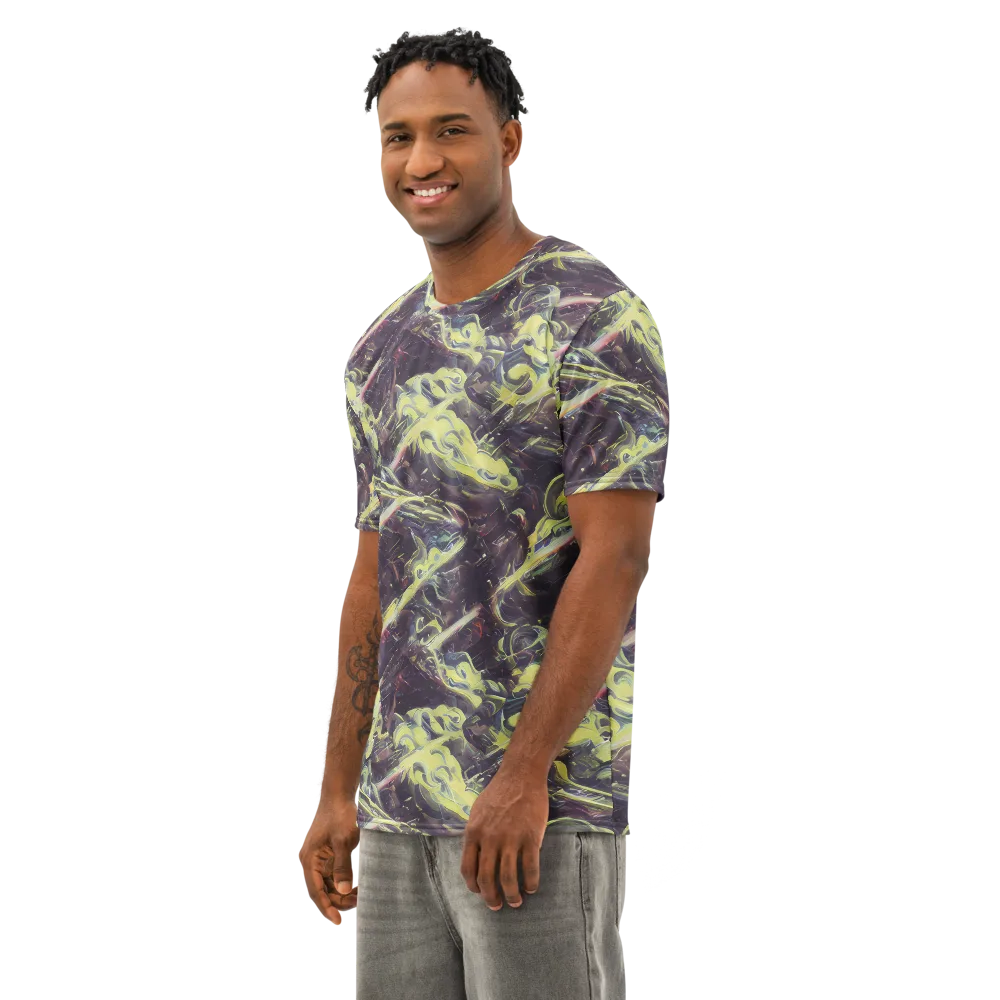 Vortex Garden on Men's Cotton Crew Neck T-Shirt — Left Front