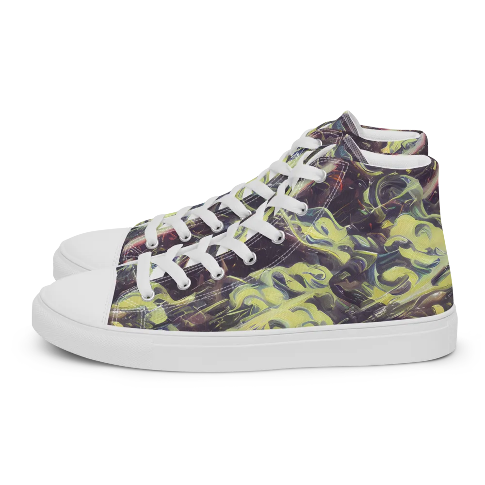 Vortex Garden on Women's High Top Canvas Shoes — Left